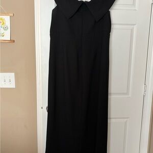 Xscape Black Maxi Dress with Collar